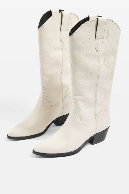topshop cream cowboy boots